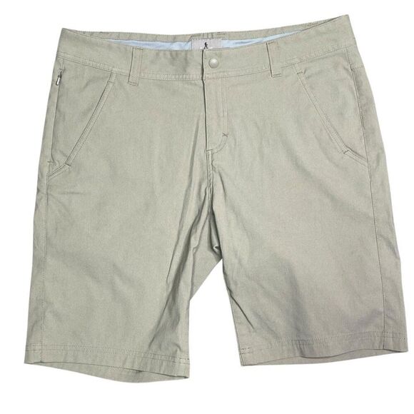 Royal Robbins Tan Flat Front Shorts Size 10 - Picture 1 of 6